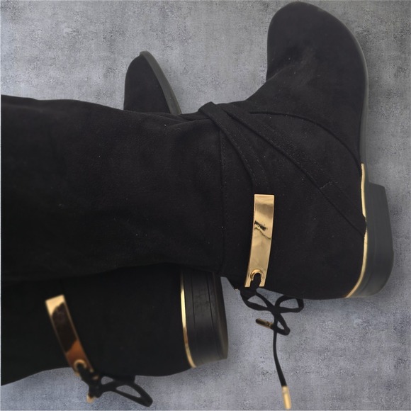 Stylish Black Over the Knee Boots - Picture 12 of 14